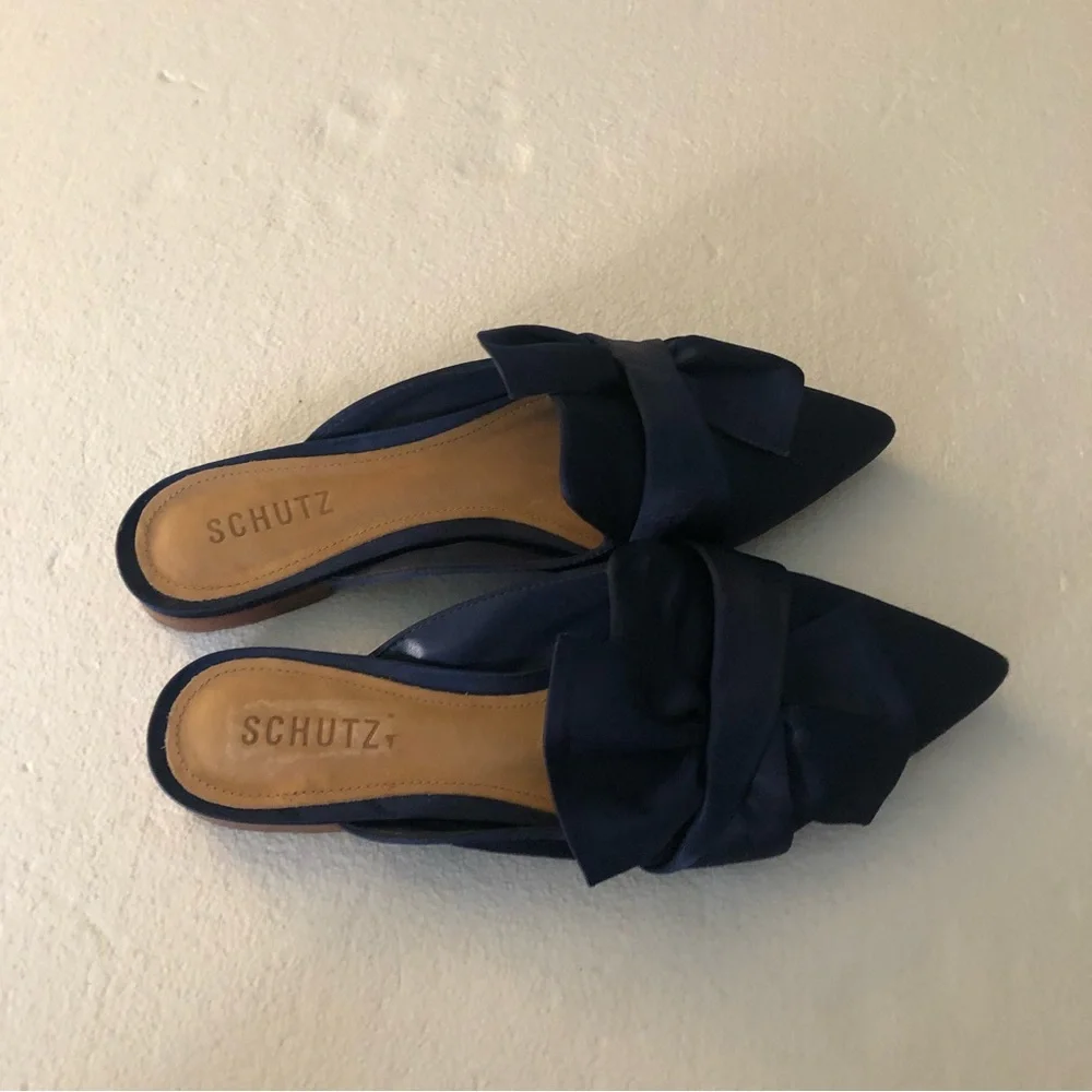 schutz navy blue D’ana knotted loafer mule - Picture 3 of 8